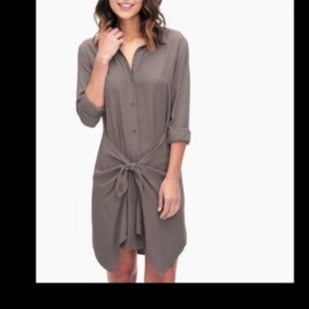 Splendid Sarong Tie-Front Shirtdress  - Medium